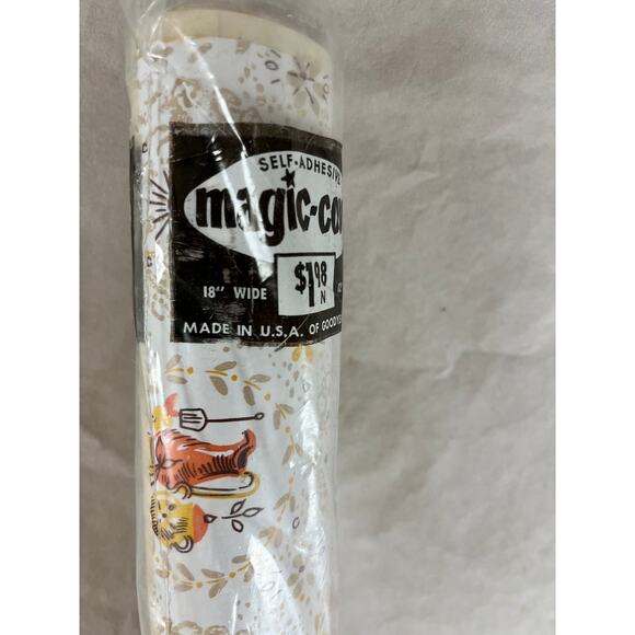 Magic Cover Vinyl Shelf Liner 2 Rolls Americana Print New Old Stock Vintage 70s - Picture 5 of 9